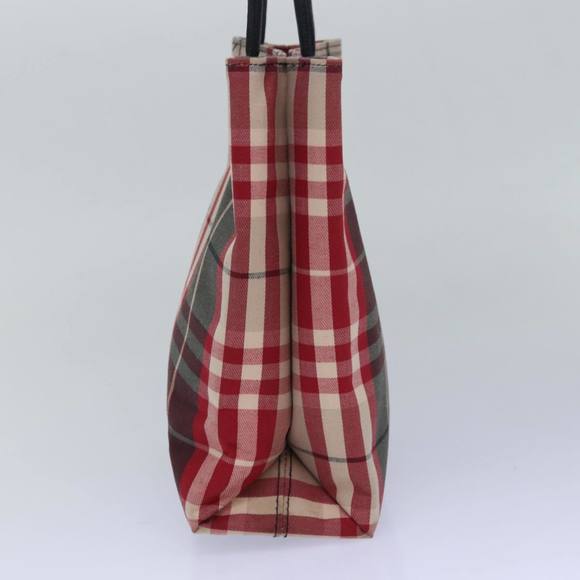 BURBERRY Nova Check Hand Bag Canvas Red Auth 81671 - Picture 3 of 16